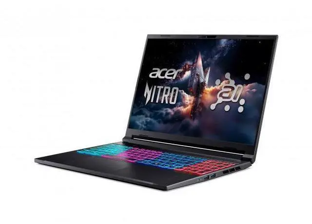 Alt view image 3 of 7 - Acer Nitro V 16" WQXGA IPS 180Hz Gaming Notebook AMD Ryzen 7 260 16GB DDR5 RAM 1TB SSD NVIDIA GeForce RTX 5070 Obsidian Black