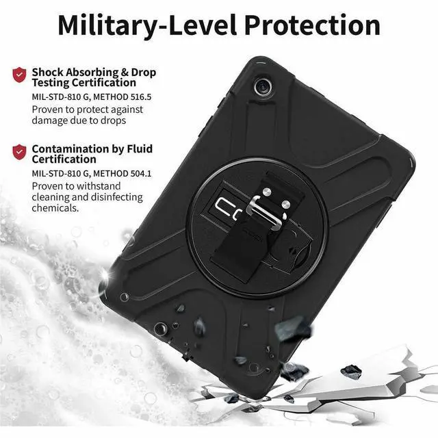 Alt view image 2 of 8 - CODi Rugged Carrying Case for 11" Samsung Galaxy Tab A9+ Tablet - Drop Resistant, Shock Absorbing, Shock Resistant, Damage Resistant, Chemical Resistant, Bump Resistant - Silicone, Neoprene Body