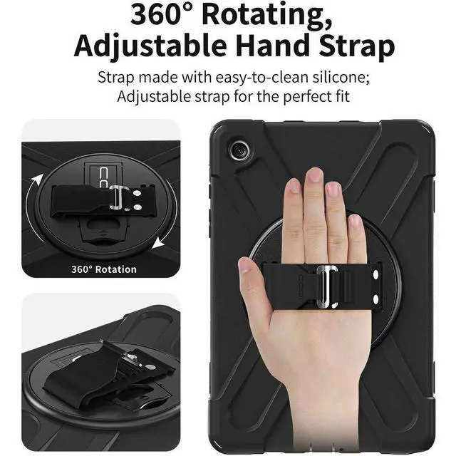 Alt view image 4 of 8 - CODi Rugged Carrying Case for 11" Samsung Galaxy Tab A9+ Tablet - Drop Resistant, Shock Absorbing, Shock Resistant, Damage Resistant, Chemical Resistant, Bump Resistant - Silicone, Neoprene Body