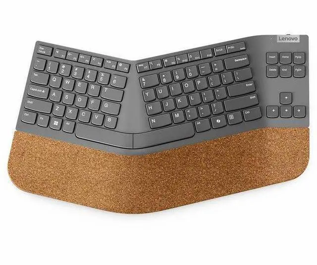 Main image of Lenovo Go Wireless Split Keyboard AI - US English - Wireless Connectivity - RF - 2.40 GHz - USB Type A Interface - 88 Key(s) - CoPilot Hot Key(s) - Windows 10, Windows 11 - English (US) - PC - Scissor