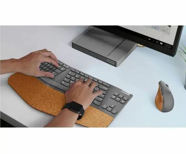 Alt view image 3 of 9 - Lenovo Go Wireless Split Keyboard AI - US English - Wireless Connectivity - RF - 2.40 GHz - USB Type A Interface - 88 Key(s) - CoPilot Hot Key(s) - Windows 10, Windows 11 - English (US) - PC - Scissor