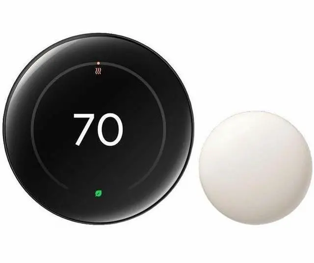 Alt view image 8 of 14 - Google Nest Learning Thermostat (4th Gen, 2024) with Nest Temperature Sensor - Energy Saving Smart Thermostat with Adaptive Eco - Works with Alexa and Google Home App - Polished Obsidian