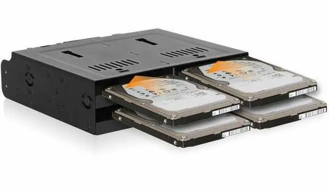 Alt view image 12 of 13 - ICY DOCK 4 Bay 2.5" SATA/SAS SSD/HDD Hot-Swap Docking Enclosure for 5.25" Bay - flexiDOCK MB014SP-B R1