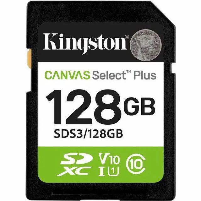 Main image of Kingston Canvas Select Plus 128 GB Class 10/UHS-I (U1) V10 SDXC - 150 MB/s Read