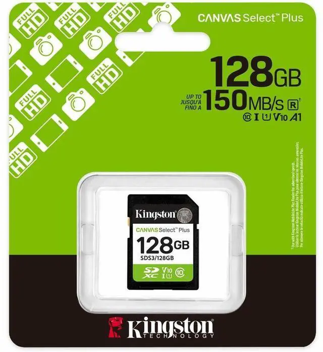 Alt view image 2 of 4 - Kingston Canvas Select Plus 128 GB Class 10/UHS-I (U1) V10 SDXC - 150 MB/s Read