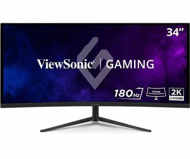 Alt view image 8 of 20 - ViewSonic VX3418C-2K 34 Inch UltraWide QHD 1440p Curved Gaming Monitor with 180Hz, 1ms, 21:9, Advanced Ergonomics, FreeSync Premium, HDR10, HDMI, and DisplayPort Inputs