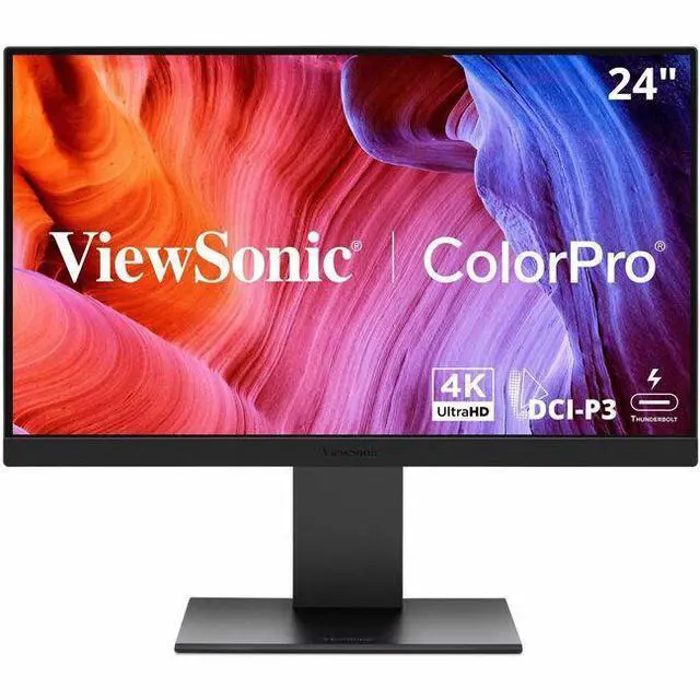 Alt view image 8 of 20 - ViewSonic VP2488-4K 24 Inch 4K Mac-Ready Monitor with 100%sRGB, 98% DCI-P3, Pantone Validated, Advanced Ergonomics, Thunderbolt 4, USB Hub, HDMI, and DP for Home and Office