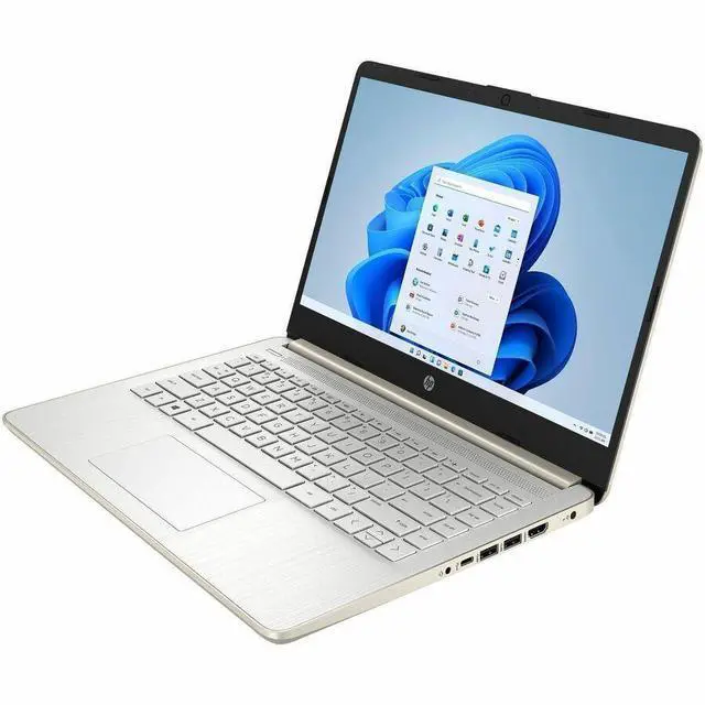Alt view image 8 of 8 - HP 14-dq3130nr 14" HD Laptop, Intel Celeron N4500 1.1GHz, 4GB RAM, 64GB eMMC, Windows 11 Home S Mode, Pale Rose Gold/Natural Silver