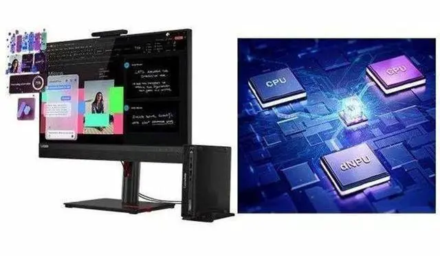 Alt view image 3 of 7 - ThinkCentre M70q Gen 6 - Intel Core Ultra 7 265T - 16.0 GB - 256GB SSD - Intel Graphics - Windows 11 - Intel AX211vPro - 135W - Black 13A4002CUS