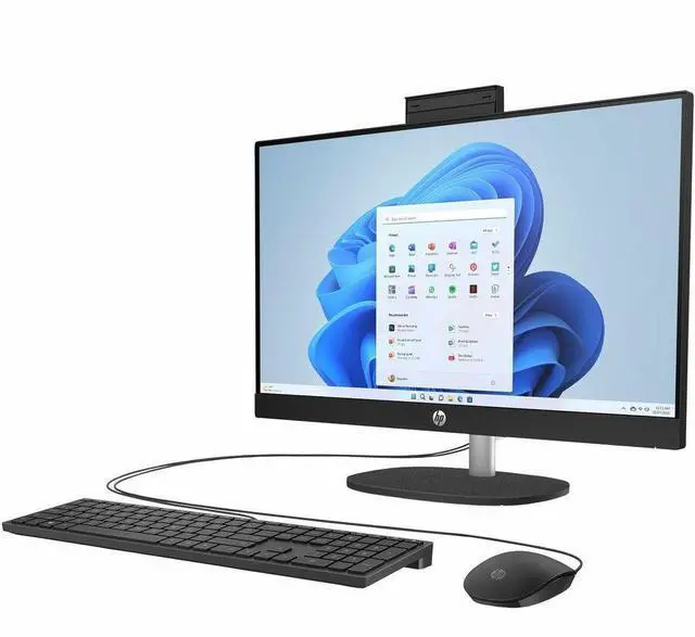 Alt view image 4 of 14 - HP 24-cr0000a 24-cr0430 All-in-One Computer - Intel N-Series i3-N300 - 8 GB - 256 GB SSD - 23.8" Full HD - Desktop - Jet Black - Intel Chip - 1920 x 1080 - Windows 11 Home - Intel UHD Graphics DD