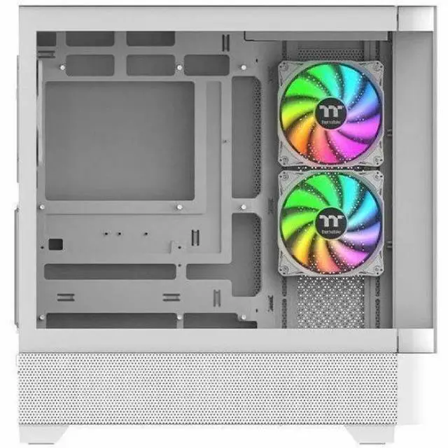 Alt view image 9 of 14 - Thermaltake View 290; Mid Tower; 3x120mm ARGB Lite Fans Included; 360mm Radiator Support; 450mm GPU Clearance; Hidden Connector Support; Rotatable PCIe Slots; 200mm PSU Clearance; Snow; Ca-11G-00M6WN-00