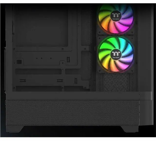 Alt view image 9 of 14 - Thermaltake View 290; Mid Tower; 3x120mm ARGB Lite Fans Included; 360mm Radiator Support; 450mm GPU Clearance; Hidden Connector Support; Rotatable PCIe Slots; 200mm PSU Clearance; Black; CA-11G-00M1WN-00