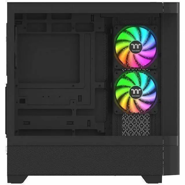 Alt view image 13 of 14 - Thermaltake View 290; Mid Tower; 3x120mm ARGB Lite Fans Included; 360mm Radiator Support; 450mm GPU Clearance; Hidden Connector Support; Rotatable PCIe Slots; 200mm PSU Clearance; Black; CA-11G-00M1WN-00