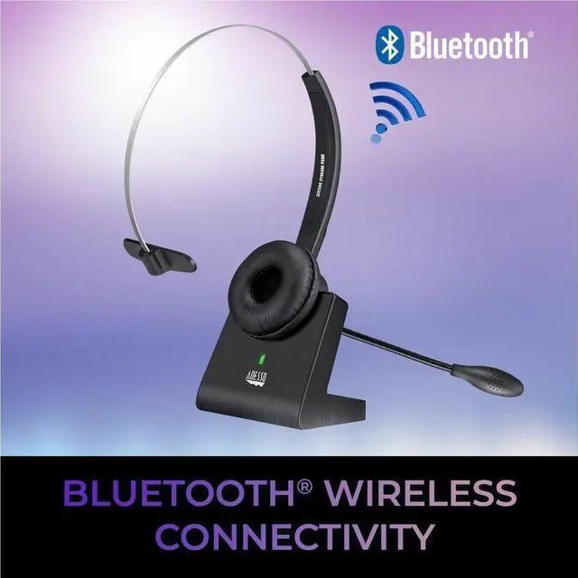 Alt view image 4 of 14 - Adesso Xtream P300 Headset - Mono - Mini-phone (3.5mm) - Wired/Wireless - Bluetooth - Over-the-head - Monaural - Supra-aural