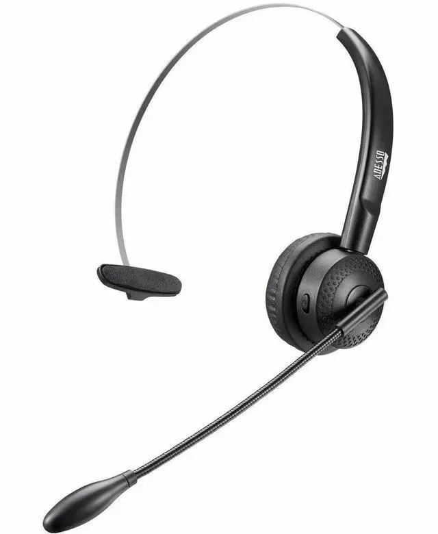 Alt view image 6 of 14 - Adesso Xtream P300 Headset - Mono - Mini-phone (3.5mm) - Wired/Wireless - Bluetooth - Over-the-head - Monaural - Supra-aural