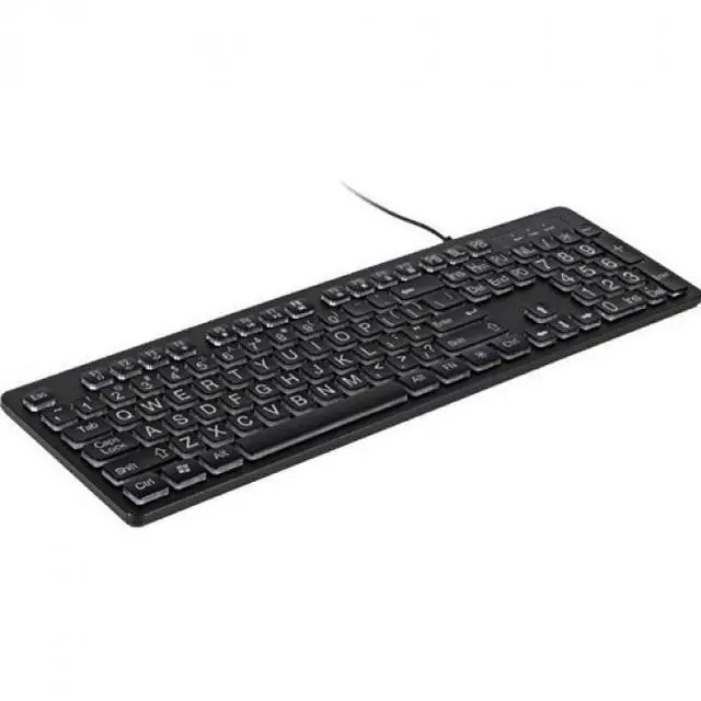 Alt view image 7 of 8 - aluratek large print tri-color usb led backlit illuminated keyboard (akbled01fs)