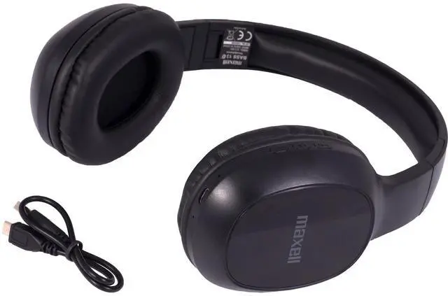Alt view image 20 of 20 - Maxell Bass 13 Wireless Headphone with Mic, Black 199793
