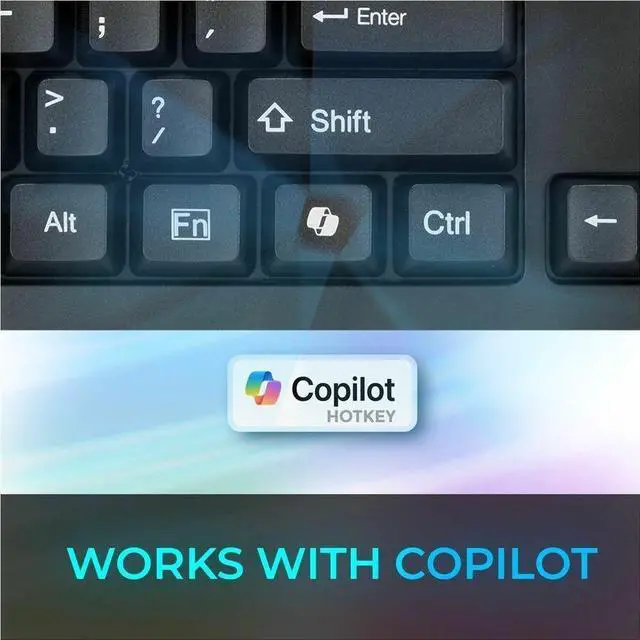 Alt view image 3 of 6 - Adesso EasyTouch 130 Full Sized Wired Mechanical Keyboard With CoPilot AI Hotkey - Cable Connectivity - USB Interface - RGB LED - 104 Key(s) - CoPilot, Multimedia Hot Key(s) - Windows, Mac OS - Englis