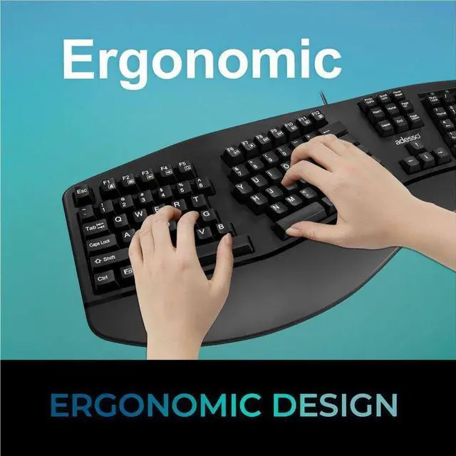Alt view image 6 of 13 - Adesso EasyTouch 150 Keyboard - Cable Connectivity - USB Interface - 104 Key(s) - CoPilot Hot Key(s) - Windows, Mac OS - English (US) - PC, Mac - CHERRY MX Brown Keyswitch