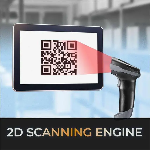 Alt view image 2 of 8 - Adesso Wireless/Bluetooth/Wired 2D Barcode Scanner with Charging Cradle - Cable/Wireless Connectivity - 2D, 1D - CMOS - Bluetooth - USB - IP42 - Warehouse, Inventory,