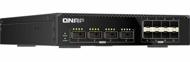 Alt view image 4 of 10 - QNAP QSW-M7308R-4X Ethernet Switch - Manageable - 25 Gigabit Ethernet, 100 Gigabit Ethernet - 25GBase-X, 100GBase-X - 2 Layer Supported - 100 W Power Consumption - Optical Fiber - 1U - Rack-mountable