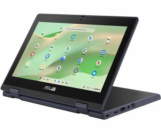 Alt view image 3 of 8 - Asus Chromebook CR11 CR1104CTA-YZ84 11.6" Rugged Clamshell Chromebook - HD - Intel N-Series N150 - 8 GB - 64 GB Flash Memory - Mineral Gray - Intel Chip - 1366 x 768 - ChromeOS - Intel UHD Graphi