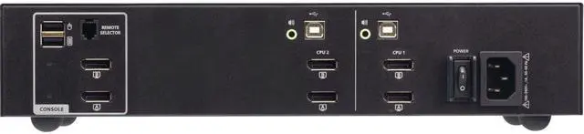 Alt view image 2 of 3 - ATEN 2-Port USB DisplayPort Dual Display Secure KVM Switch (PSD PP v4.0 Compliant) - 2 Computer(s) - 1 Local User(s) - 3840 x 2160 - 50 Hz, 60 Hz - 4 x USB - 6 x DisplayPort - Desktop