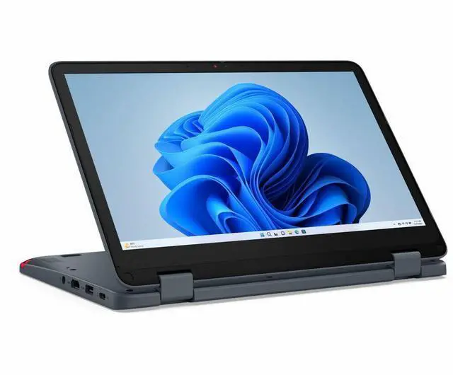 Alt view image 7 of 7 - Lenovo 300w Gen 5 83LF0005US 11.6" Touchscreen Convertible 2 in 1 Notebook - HD - 60 Hz - Intel N-Series N150 - 8 GB - 128 GB SSD - English Keyboard - Slate Gray - Intel Chip - 1366 x 768 - Windo