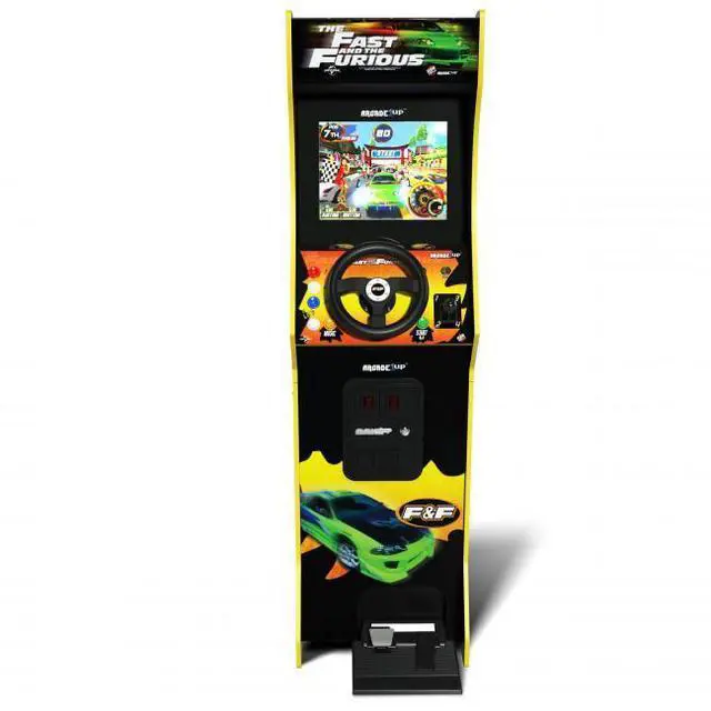 Alt view image 2 of 5 - Arcade1Up The Fast & The Furious Deluxe Arcade Game - WiFi Leaderboards to challenge across the country! - 2 Classic Arcade Games - BOE 17" inch Color Monitor - Powerful dual speaker sound sy