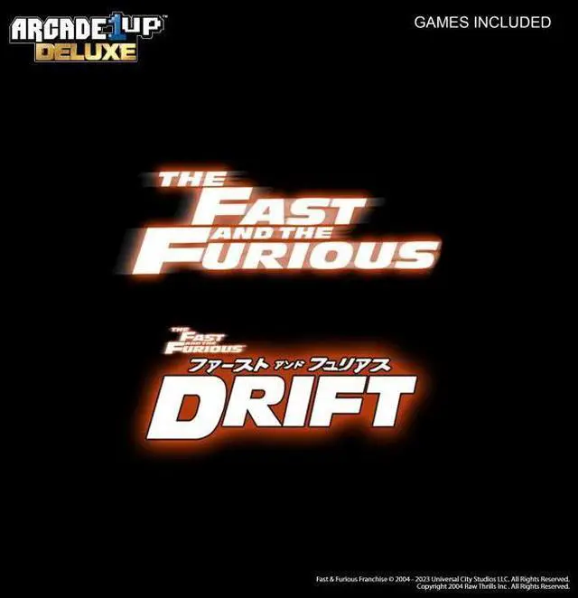 Alt view image 3 of 5 - Arcade1Up The Fast & The Furious Deluxe Arcade Game - WiFi Leaderboards to challenge across the country! - 2 Classic Arcade Games - BOE 17" inch Color Monitor - Powerful dual speaker sound sy