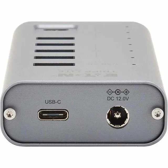 Alt view image 2 of 7 - Eaton Tripp Lite Series 7-Port USB-C Hub - USB 3.2 Gen 1 and USB 3.2 Gen 2, 5 USB-A and 2 USB-C Ports, Gray - USB Type C - 640 MB/s, 1.25 GB/s - Desktop, Smartphone, Tablet, Notebook, Headset, Microph