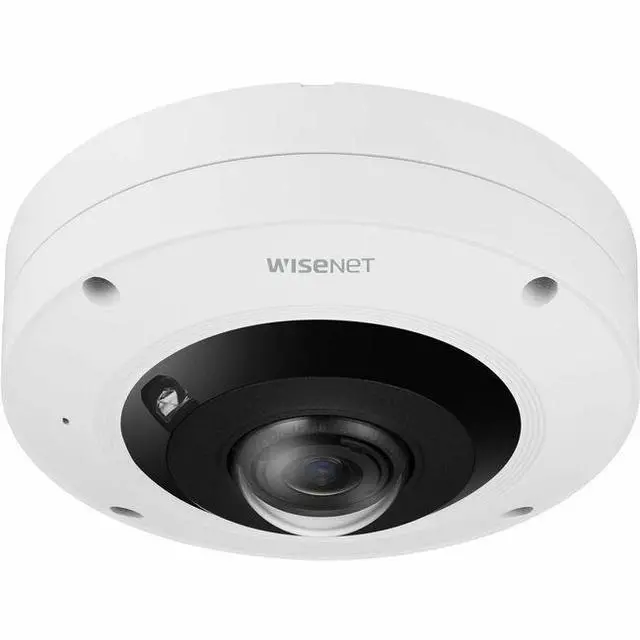 Alt view image 6 of 9 - Hanwha Techwin XNF-9013RV 12MP WiseIR Extreme WDR Outdoor Network H.265 PoE+ AI Fisheye Camera with 1.08mm Fixed Focal Lens, Aluminum, White Color