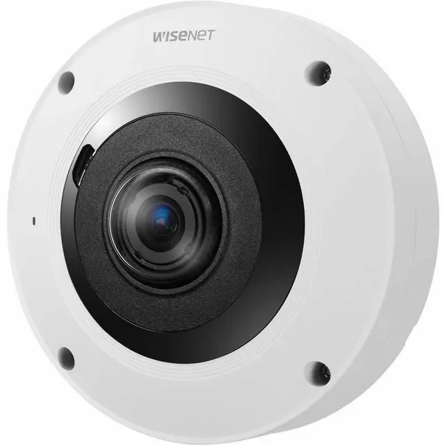 Alt view image 9 of 9 - Hanwha Techwin XNF-9013RV 12MP WiseIR Extreme WDR Outdoor Network H.265 PoE+ AI Fisheye Camera with 1.08mm Fixed Focal Lens, Aluminum, White Color
