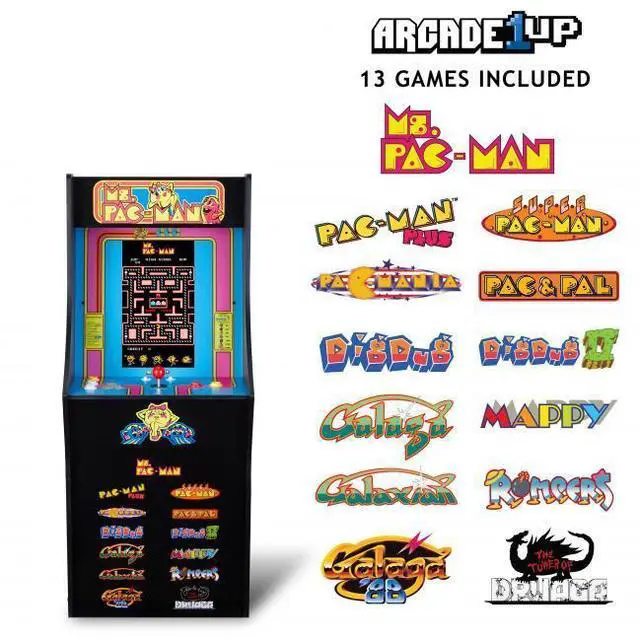 Alt view image 2 of 6 - Arcade1up Ms. PAC-MAN Classic SE Arcade Game - WiFi Leaderboards to challenge the world! - 13 Classic Video Games - 15.6? IPS Color Monitor - Dual Speakers for crisp arcade sound