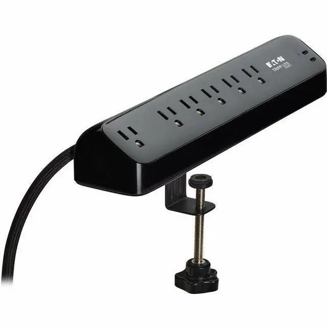 Main image of Eaton Tripp Lite Series Protect It! 6-Outlet Surge Protector with 2 USB-C Ports - 5-15R Outlets, 900 Joules, 30W PD Charging, Desk Clamp, 10 ft. (3 m) Braided Cord, Black - Black - NEMA 5-15P - 2 x US