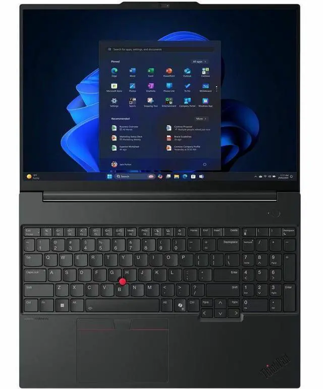 Alt view image 7 of 8 - Lenovo ThinkPad E16 Gen 3 21SR0033US 16" Notebook - Intel Core Ultra 7 255H - 16 GB - 512 GB SSD - Windows 11 Pro - Intel Arc 140T GPU - Webcam - IEEE 802.11ax Wireless LAN Standard