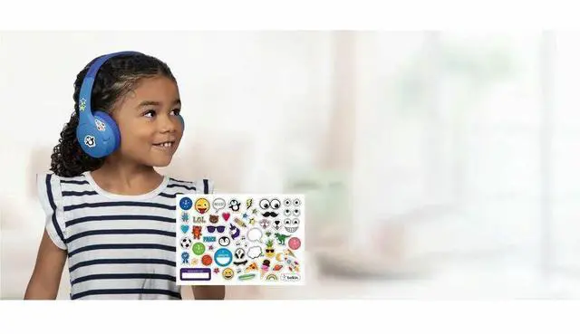 Alt view image 6 of 7 - Belkin Wireless Bluetooth On-Ear Headphones for Kids w/ Mic - 85dB Limit - w/ USB-C Cable - Headset - Blue - Stereo - Mini-phone (3.5mm) - Wired/Wireless - Bluetooth - On-ear, Over-the-head - Binaural