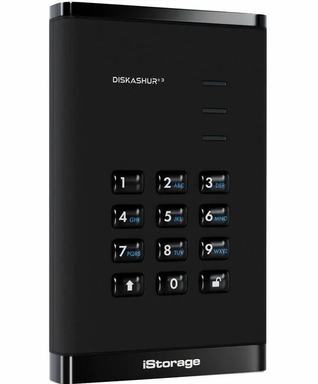 Alt view image 3 of 6 - iStorage diskAshur3 5 TB Portable Hard Drive | Black | Incorporated Common Criteria EAL 5+ | PIN protected | AES 256-bit Full Disk Hardware Encryption | Dust/Water Resistant | TAA Compliant - Printer,