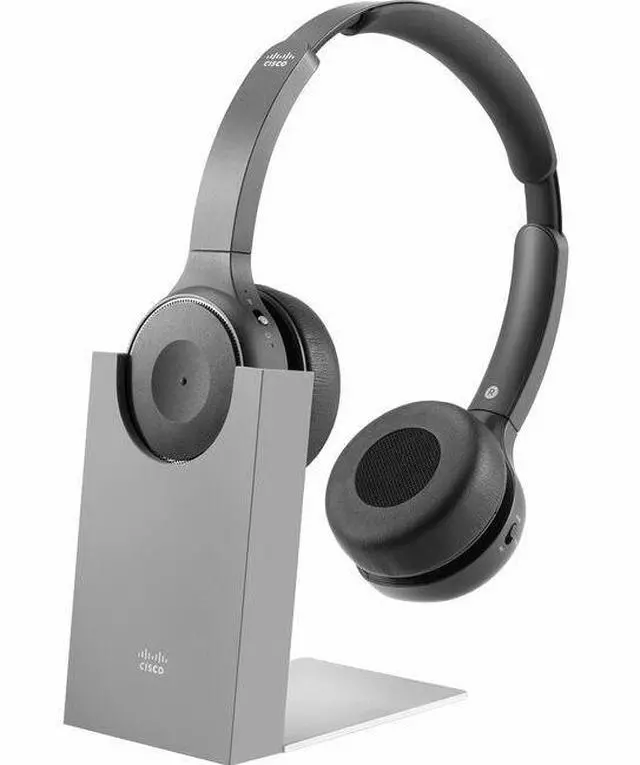 Alt view image 4 of 8 - Cisco 730 Wireless Dual On-ear Headset+Stand USB-A Bundle Carbon