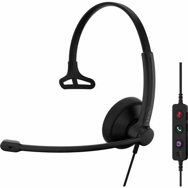 Alt view image 2 of 2 - Mono wired headset, Teams certified - The IMPACT 100 is an entry-level headset that delivers exceptional value for money. With smart features that enhance efficiency and an ultra-lightweight design, i