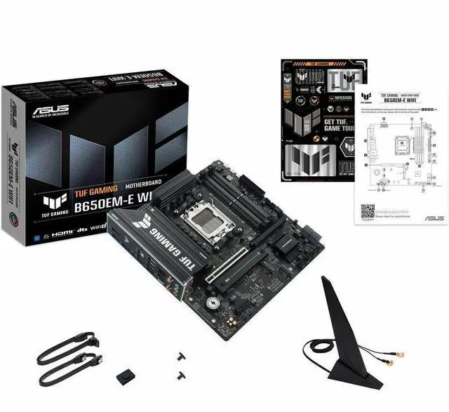 Alt view image 2 of 8 - ASUS TUF GAMING B650EM-E WIFI AMD B650 Micro-ATX Motherboard, 8+2+1 80A DrMOS Power Stages, DDR5, PCIe 5.0, Three M.2 Slots, WiFi 6, Realtek 2.5Gb Ethernet, DisplayPort, HDMI, Rear USB 10Gbps Type-C and Front USB 5Gbps Type-C Support