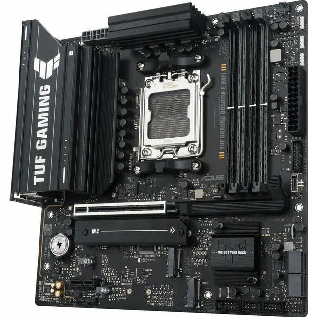 Alt view image 3 of 8 - ASUS TUF GAMING B650EM-E WIFI AMD B650 Micro-ATX Motherboard, 8+2+1 80A DrMOS Power Stages, DDR5, PCIe 5.0, Three M.2 Slots, WiFi 6, Realtek 2.5Gb Ethernet, DisplayPort, HDMI, Rear USB 10Gbps Type-C and Front USB 5Gbps Type-C Support