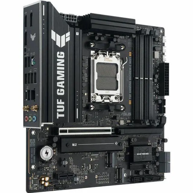 Alt view image 6 of 8 - ASUS TUF GAMING B650EM-E WIFI AMD B650 Micro-ATX Motherboard, 8+2+1 80A DrMOS Power Stages, DDR5, PCIe 5.0, Three M.2 Slots, WiFi 6, Realtek 2.5Gb Ethernet, DisplayPort, HDMI, Rear USB 10Gbps Type-C and Front USB 5Gbps Type-C Support