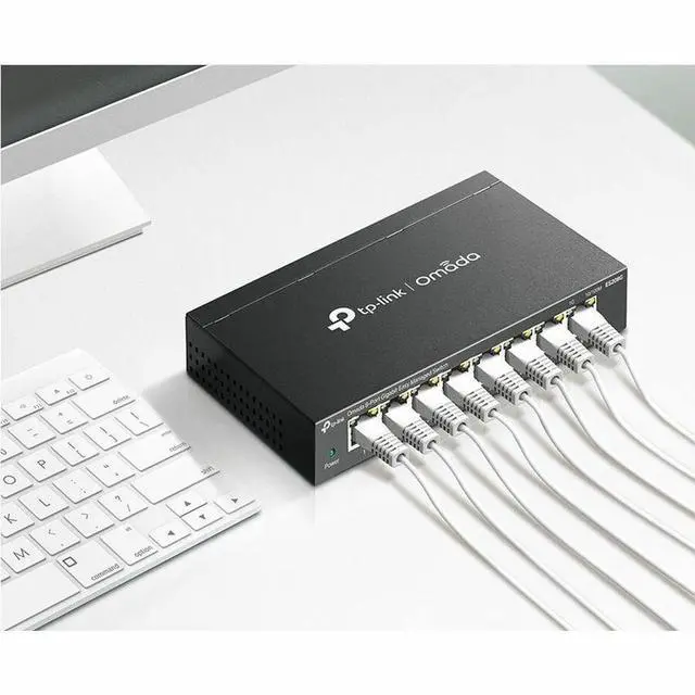 Alt view image 3 of 8 - TP-Link Omada 8-Port Gigabit Easy Managed Switch - 8 Ports - Manageable - Gigabit Ethernet - 10/100/1000Base-T - 2.70 W Power Consumption - Twisted Pair - Desktop, Wall Mountable