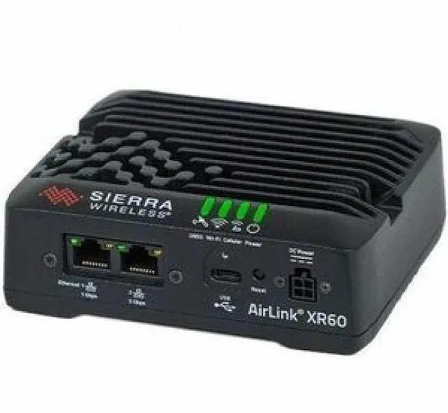 Main image of Sierra Wireless AirLink XR60 2 SIM Cellular, Ethernet Modem/Wireless Router - 5G - LTE, HSPA+ - 150 MB/s Wireless Speed - USB - Gigabit Ethernet - VPN Supported - DIN Rail Mountable