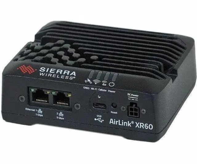 Main image of Sierra Wireless AirLink XR60 Wi-Fi 6 IEEE 802.11ax 2 SIM Cellular Modem/Wireless Router - 5G LTE, HSPA+ - Dual Band - 2.40 GHz ISM Band - 5 GHz UNII Band - Gigabit Ethernet  1105161
