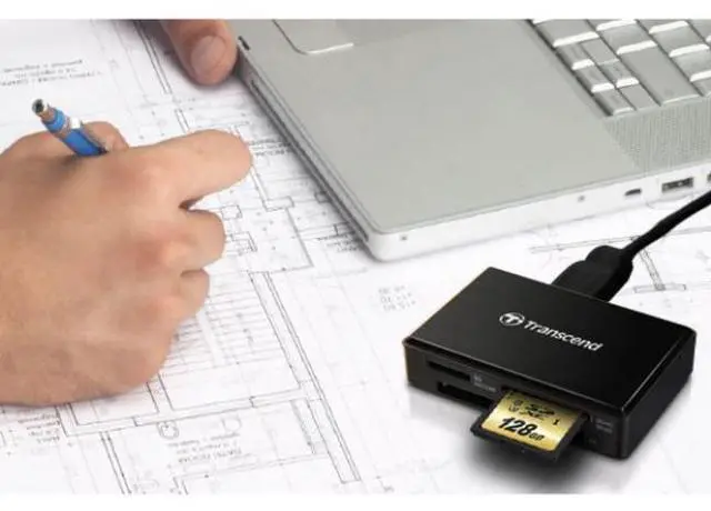 Alt view image 19 of 20 - Transcend RDF8 USB3.1 Gen 1 All-In-One Multi Card Reader Black