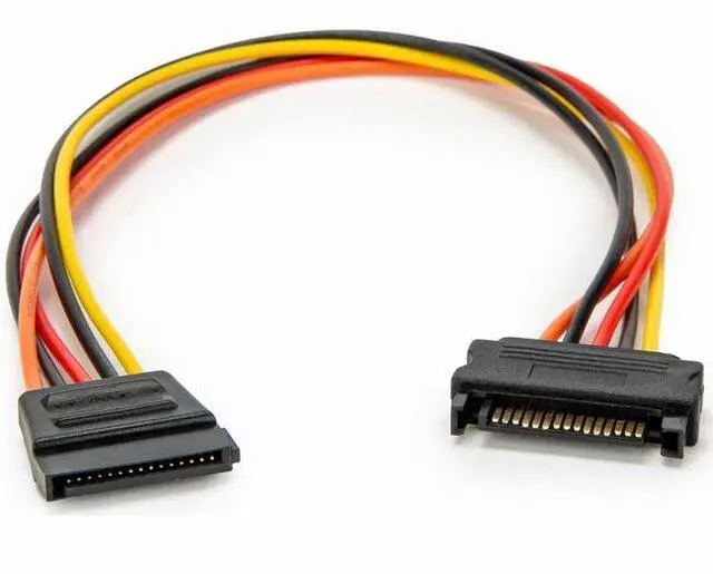 Main image of Rocstor 12in 15 Pin SATA Power Extension Cable - For Computer, SATA Drive - 1 ft Cord Length - SATA / SATA