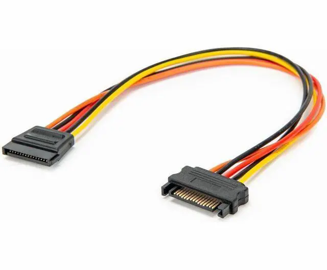 Alt view image 3 of 5 - Rocstor 12in 15 Pin SATA Power Extension Cable - For Computer, SATA Drive - 1 ft Cord Length - SATA / SATA