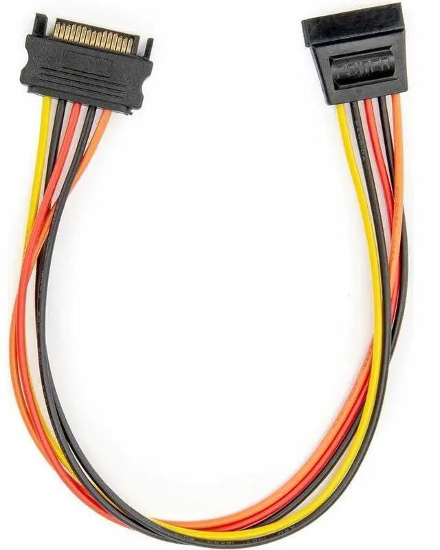 Alt view image 5 of 5 - Rocstor 12in 15 Pin SATA Power Extension Cable - For Computer, SATA Drive - 1 ft Cord Length - SATA / SATA